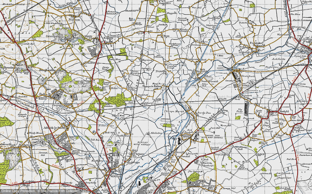 Old Map of Thorpe in Balne, 1947 in 1947