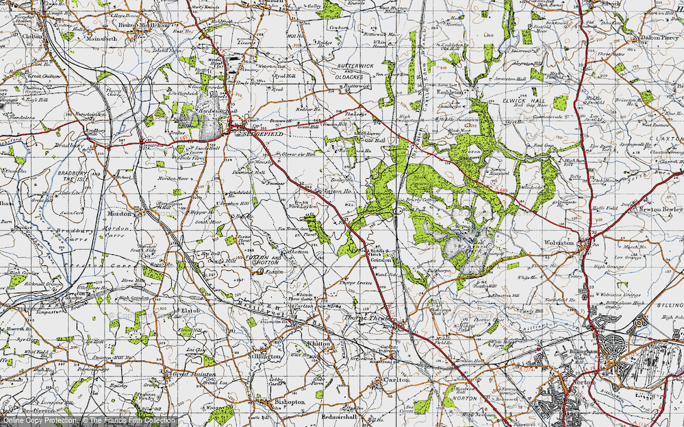 Old Map of Thorpe Larches, 1947 in 1947