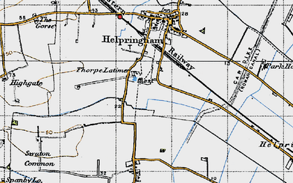 Old map of Thorpe Latimer in 1946