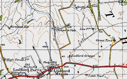Old map of Thorpe le Vale in 1946
