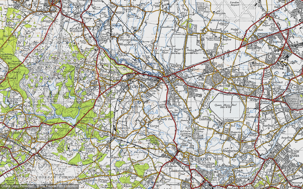 Old Map of Thorpe Lea, 1940 in 1940