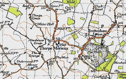 Old map of Thorpe Morieux in 1946