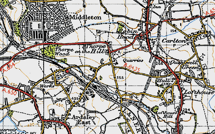 Old map of Thorpe on The Hill in 1947