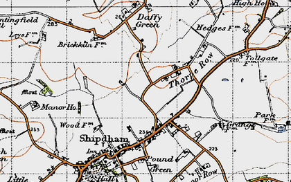 Old map of Thorpe Row in 1946