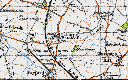Old map of Thorpe Satchville in 1946