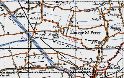 Old map of Thorpe St Peter in 1946