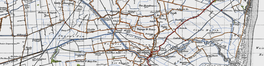 Old map of Thorpe St Peter in 1946