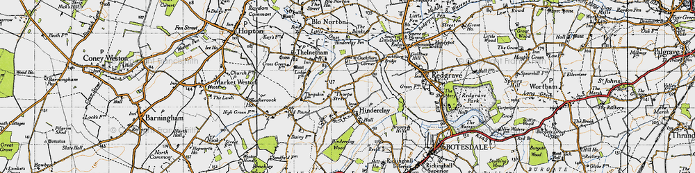 Old map of Thorpe Street in 1946