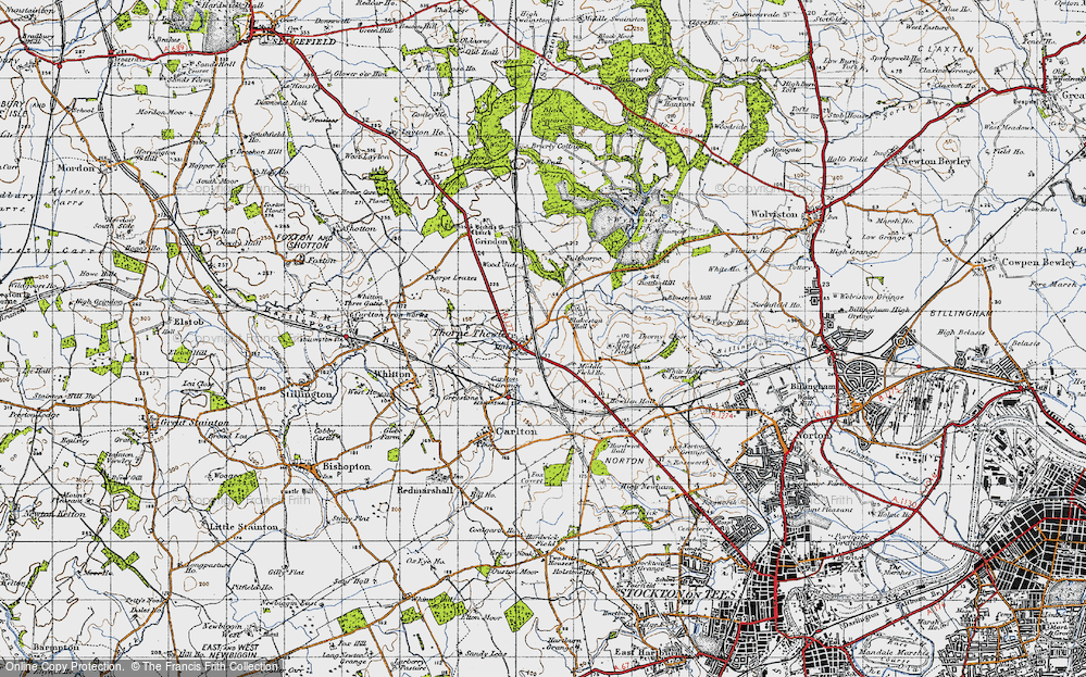 Old Map of Thorpe Thewles, 1947 in 1947
