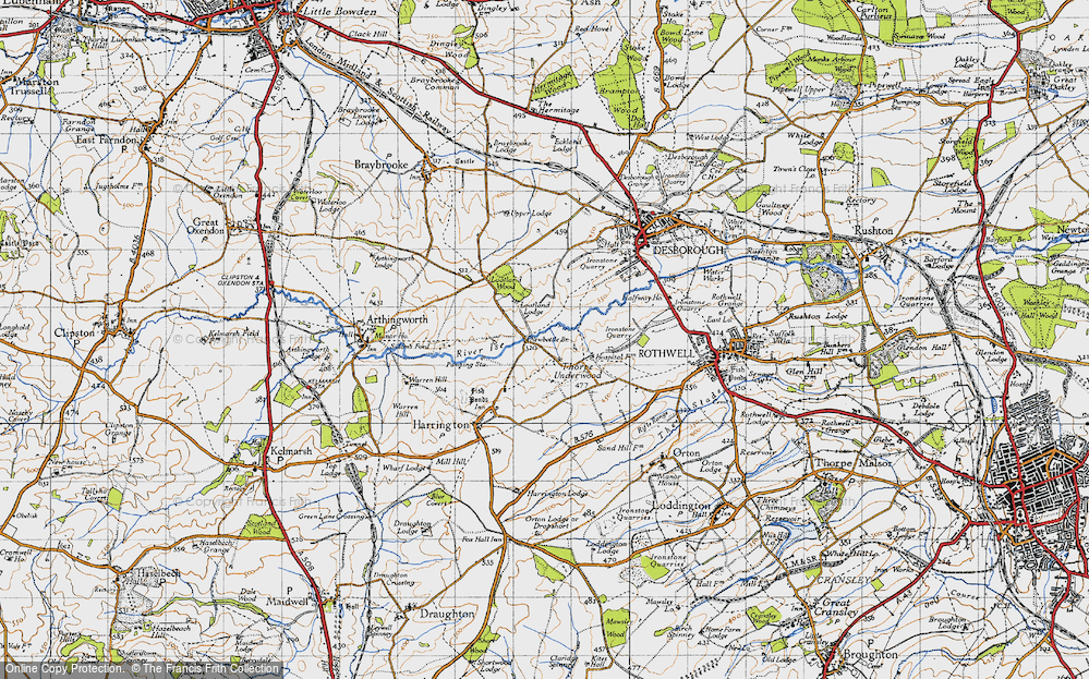 Old Map of Thorpe Underwood, 1946 in 1946