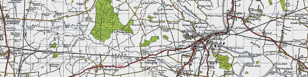 Old map of Thorpe Wood in 1947
