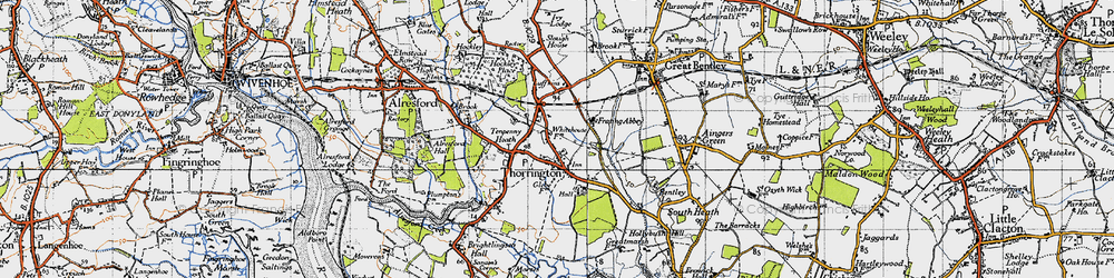 Old map of Thorrington in 1945