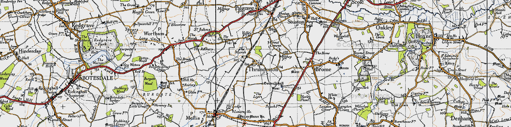 Old map of Thrandeston in 1946