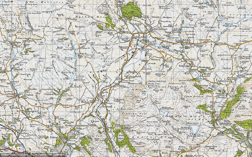 Old Map of Threapland, 1947 in 1947