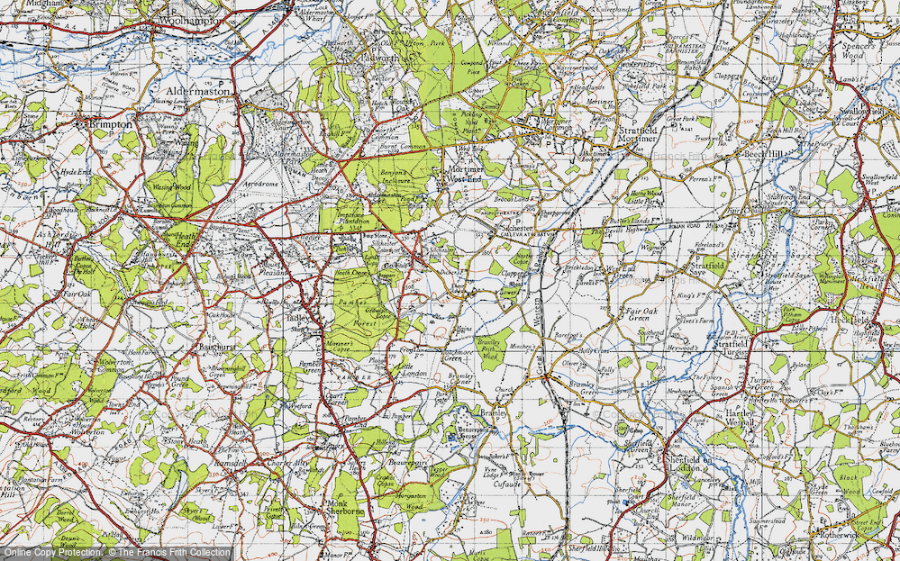 Old Map of Three Ashes, 1945 in 1945