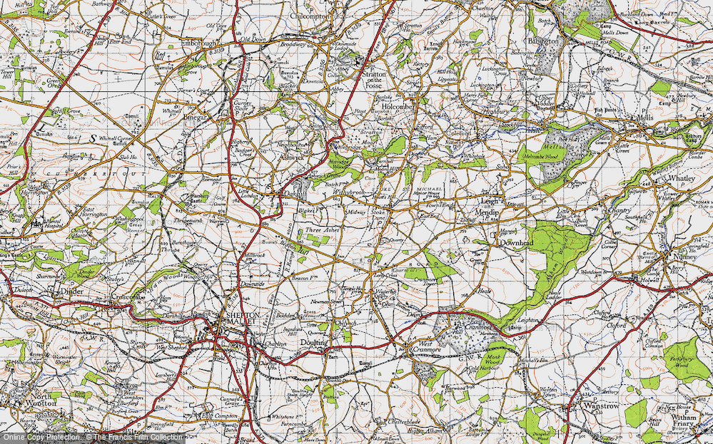 Old Map of Three Ashes, 1946 in 1946