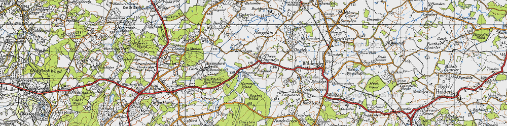 Old map of Three Chimneys in 1940