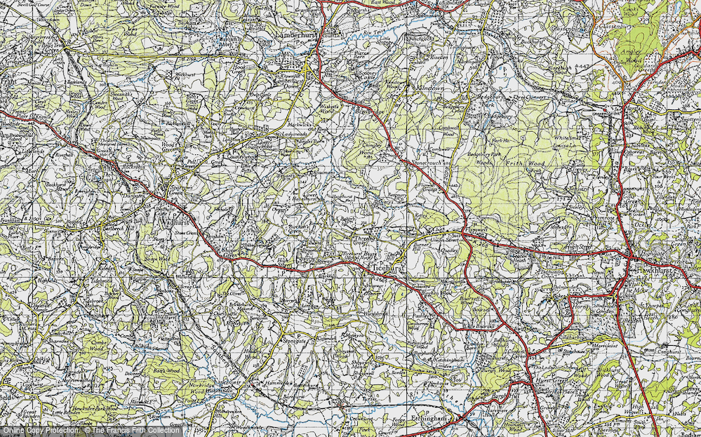Old Map of Three Leg Cross, 1940 in 1940