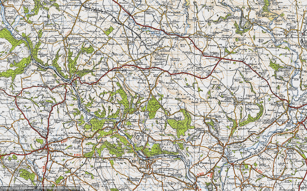 Old Map of Threelows, 1946 in 1946
