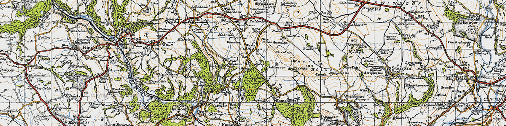 Old map of Threelows in 1946