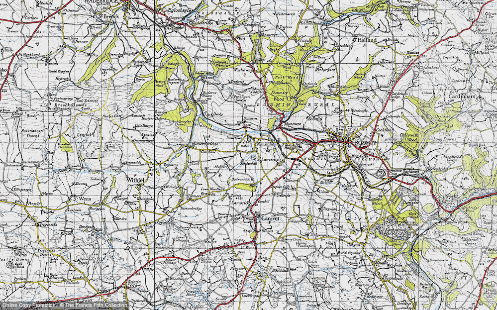Old Map of Threewaters, 1946 in 1946