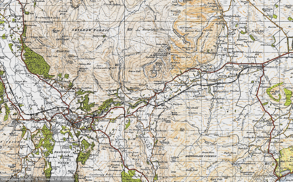 Old Map of Historic Map covering Blease Gill in 1947