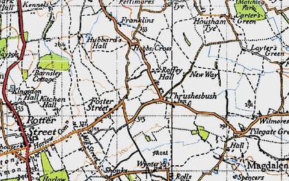 Old map of Threshers Bush in 1946