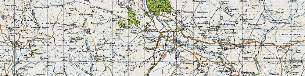 Old map of Threshfield in 1947