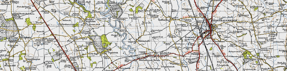 Old map of Yafforth Grange in 1947