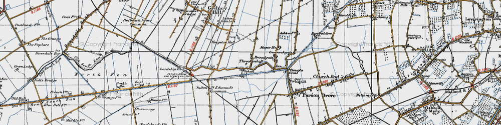 Old map of Throckenholt in 1946