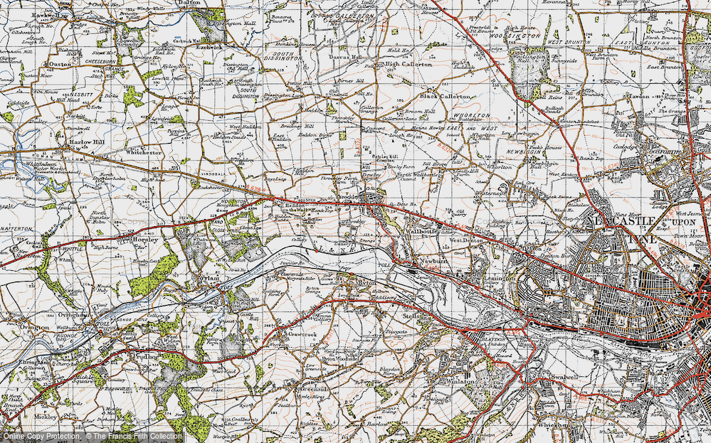 Old Map of Throckley, 1947 in 1947