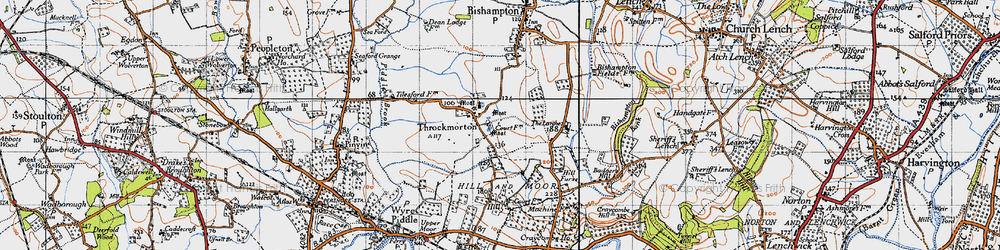 Old map of Throckmorton in 1946