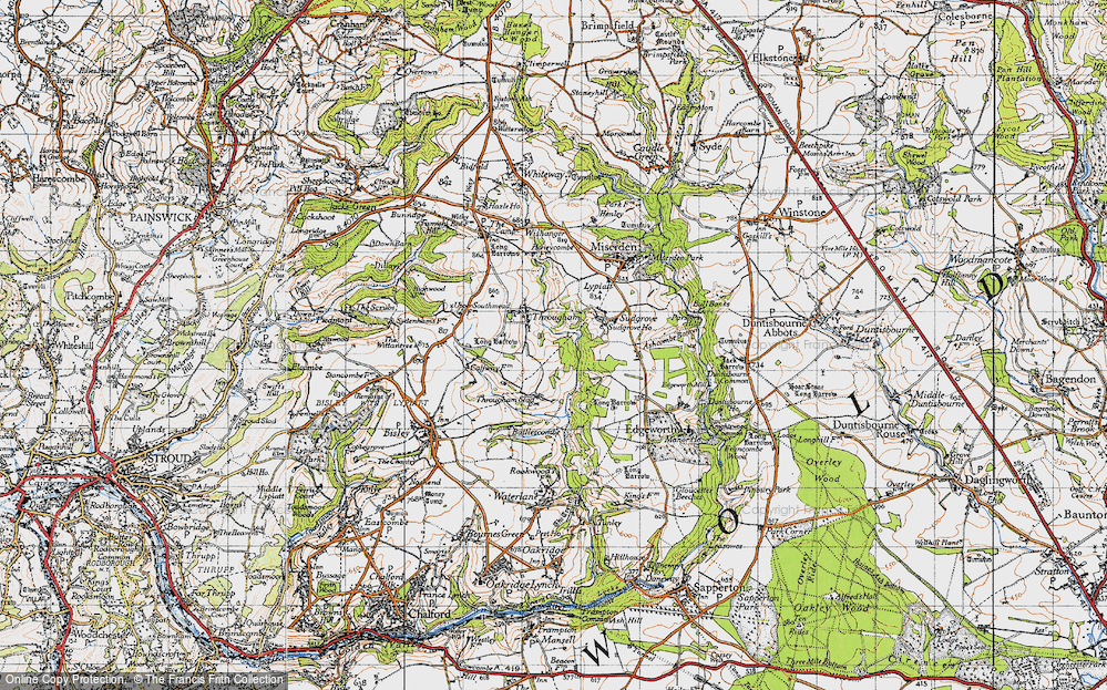 Old Map of Througham, 1946 in 1946