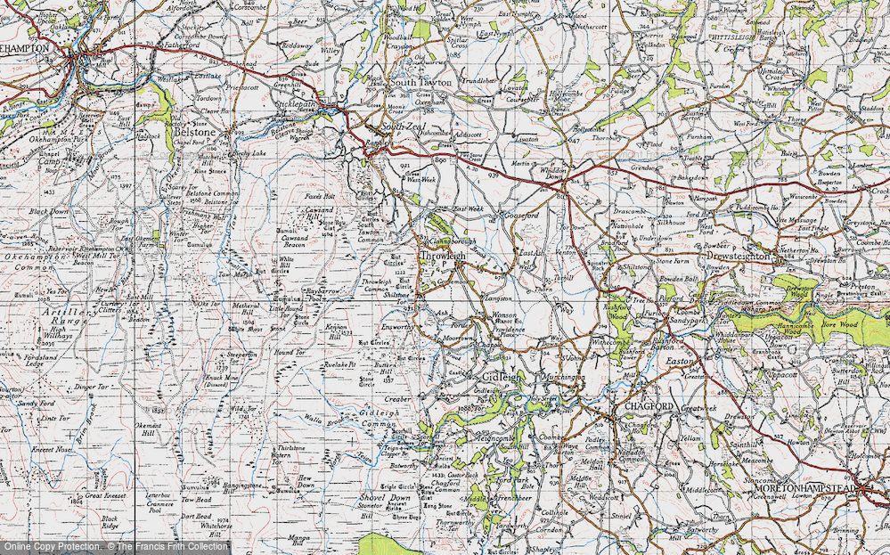 Old Map of Historic Map covering Blackaton Brook in 1946