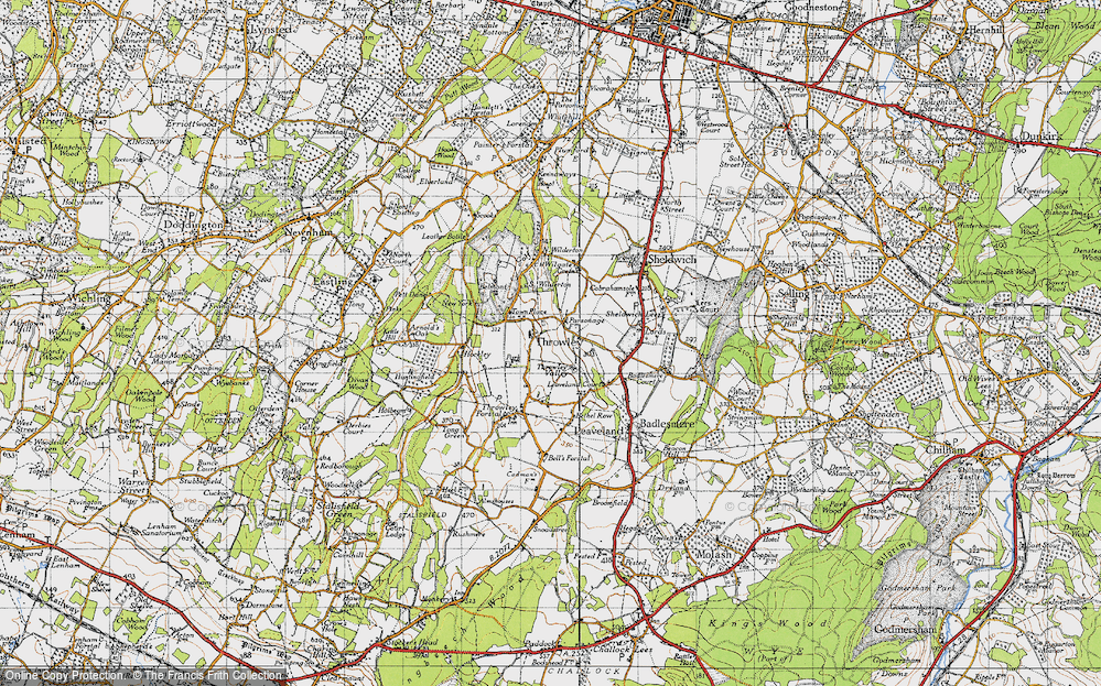 Old Map of Throwley, 1946 in 1946