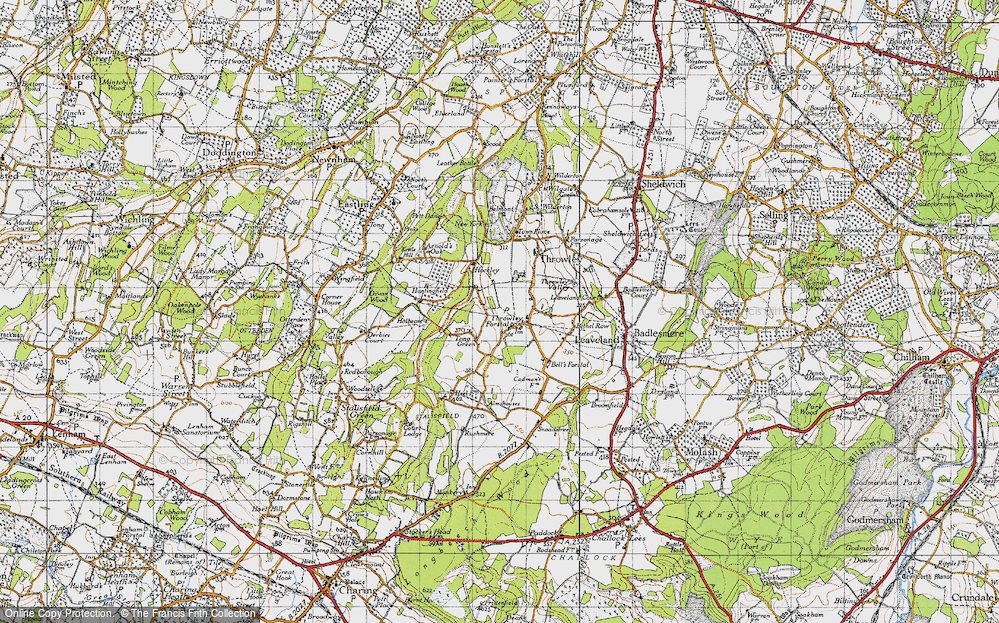 Old Map of Throwley Forstal, 1946 in 1946