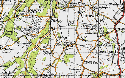 Old map of Throwley Forstal in 1946