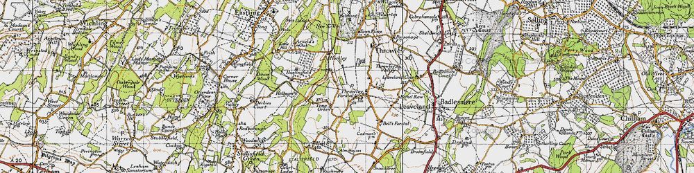 Old map of Throwley Forstal in 1946