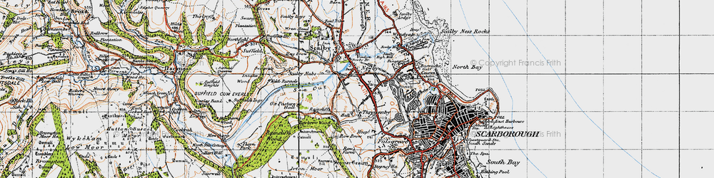 Old map of Throxenby in 1947