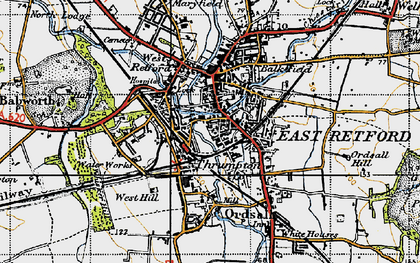 Old map of Thrumpton in 1947