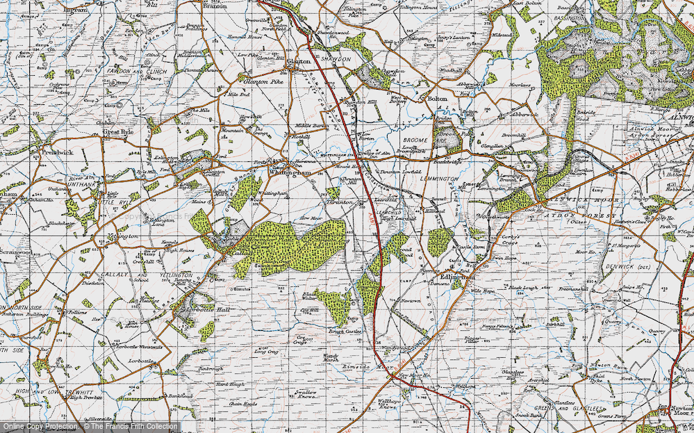 Old Map of Thrunton, 1947 in 1947