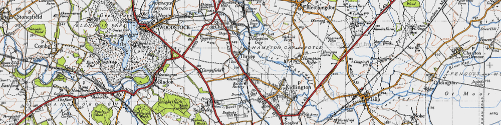 Old map of Thrupp in 1946