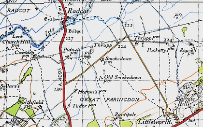 Old map of Thrupp in 1947