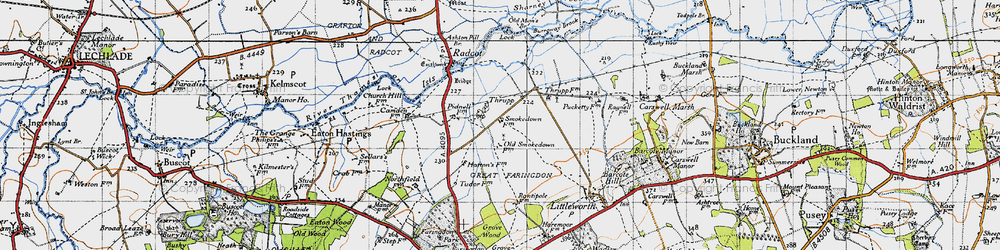 Old map of Thrupp in 1947