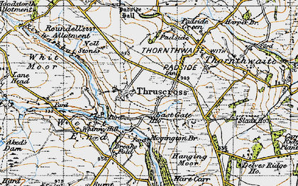 Old map of Thruscross in 1947