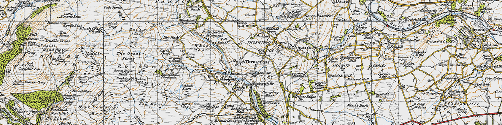 Old map of Thruscross in 1947