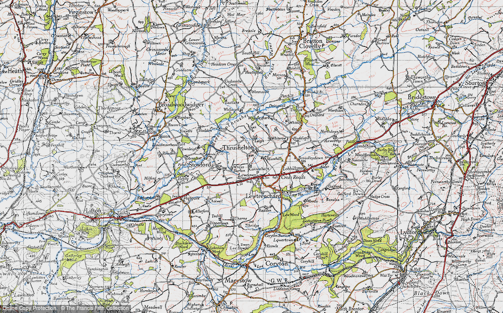 Old Map of Historic Map covering Wonnacott in 1946
