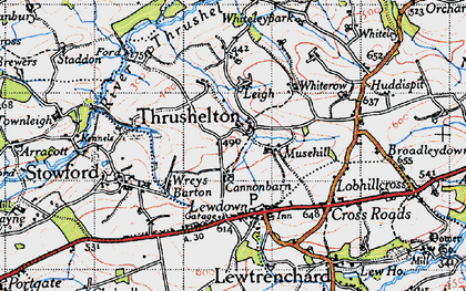 Old map of Wonnacott in 1946