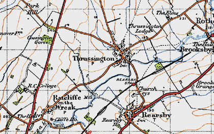 Old map of Thrussington in 1946