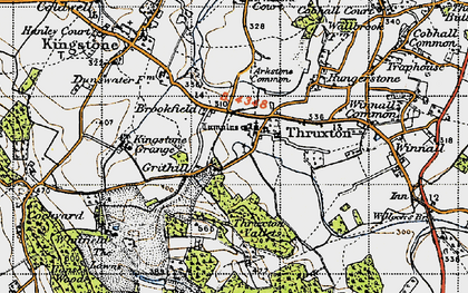 Old map of Thruxton in 1947